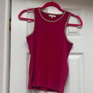 Z Supply Magenta Tank with Cream Trim